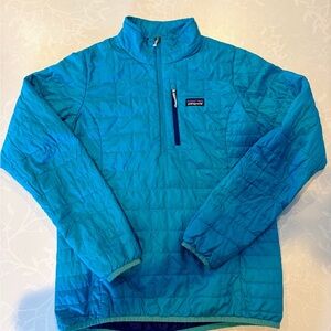 Patagonia Blue Quilted Puffer Sweater M
